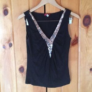 Sequined Black Top